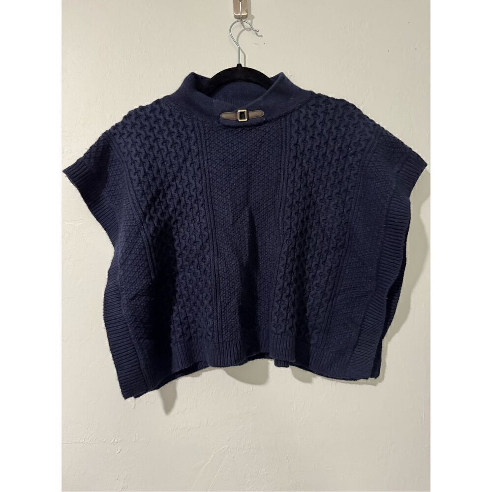 Janie and Jack Highlands Darling navy blue textured Pancho 5